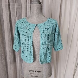 Attitudes by Renee Women's Crochet Open Cardigan Sweater Shrug